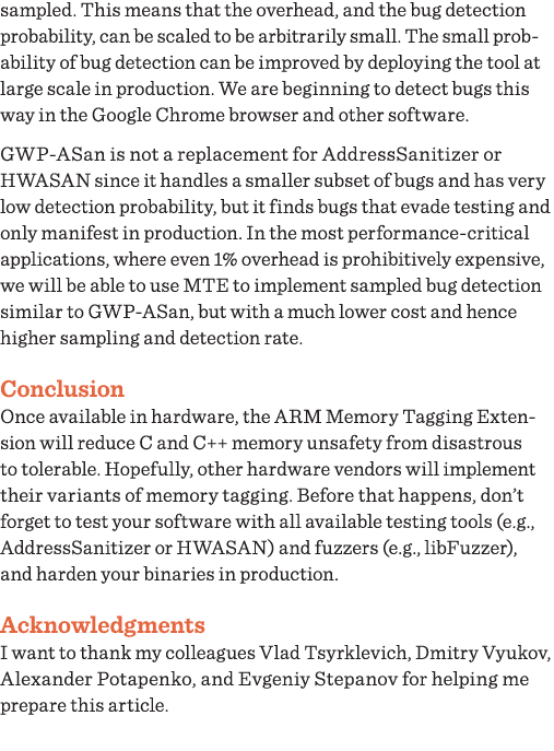 sampled  This means that the overhead, and the bug detection probability, can be scaled to be arbitrarily small  The    